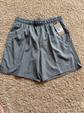 Nike Men’s Gray Athletic Shorts with Reflective Swoosh